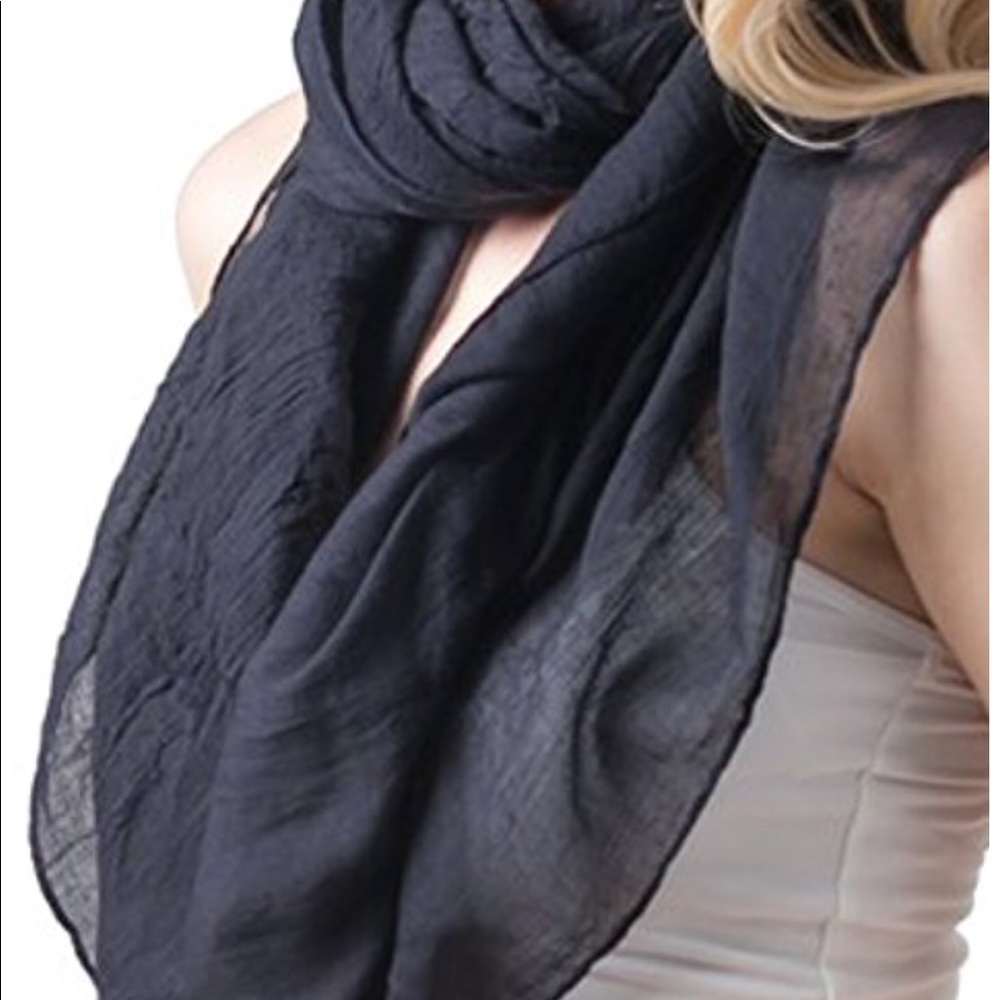 Sheer Black Cotton Scarf 🧣